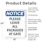 Signmission Please Leave All Packages At Gate, 18 in W x Rectangle, Plastic OS-2PACK-NS-P-1824-V-17505 - alternate 6